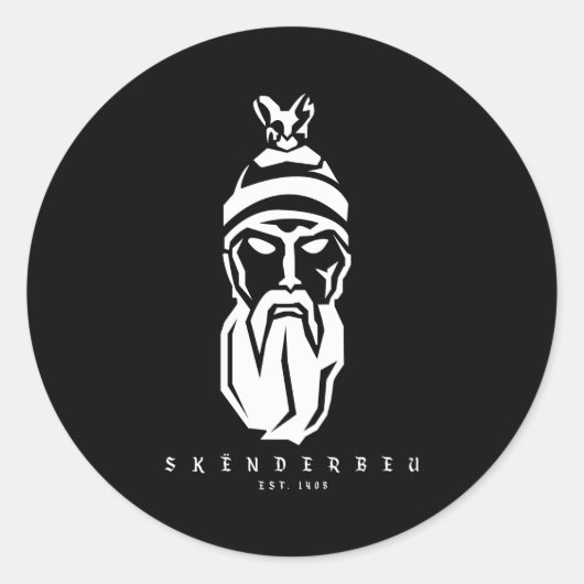 Ted Skenderbeu Grey Small Ronde Sticker (Voorkant)