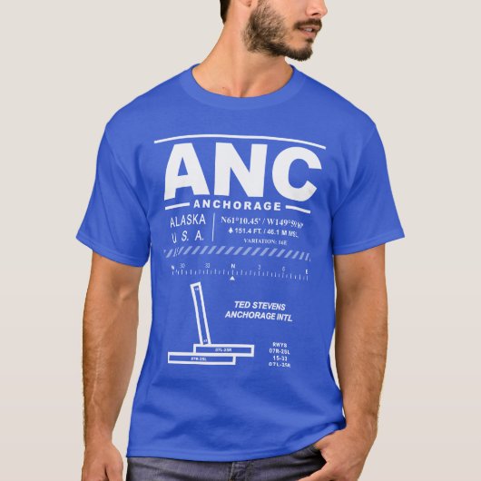 Ted Stevens Anchorage Intl Airport ANC T-shirt (Voorkant)