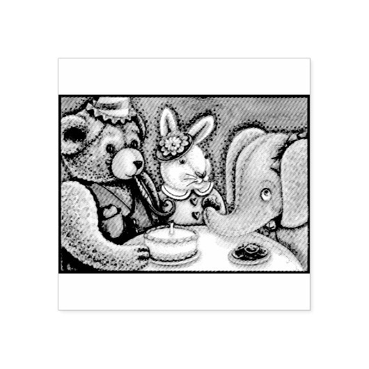 TEDDDDY BEAR, BUNNY & ELEPHANT PARTY TABBER TAMPON (Impression)