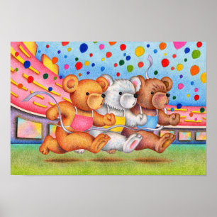 Teddibeer finishlijn. poster