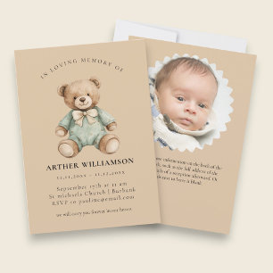 Teddibeer "In Loving Memory" Herdenking van het ve Kaart