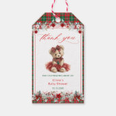 Teddibeer Kerst Meisje Baby Shower Bedankt Cadeaulabel (Voorkant)