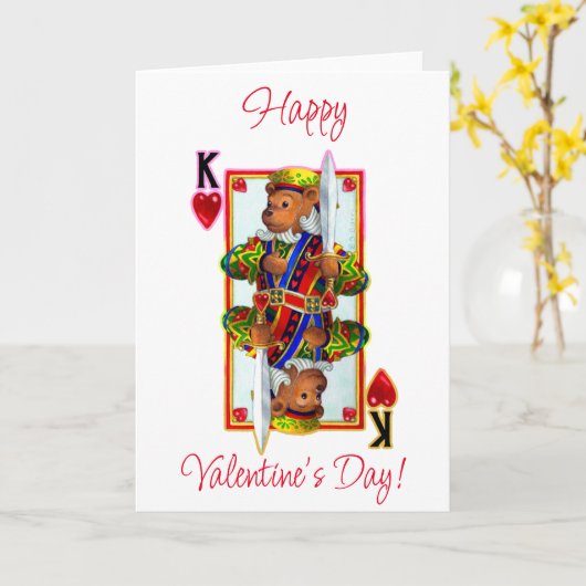 Teddibeer Koning van Harten Kaart (Gele Bloem)