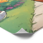 Teddibeer met cadeaubak Valentijnsdag  Poster (Hoek)