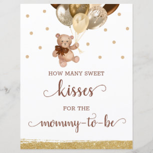 Teddibeer Raad hoeveel kusjes Baby Shower