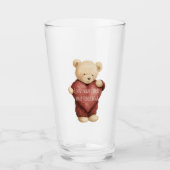 Teddibeer Rode Hart Glas (Voorkant)