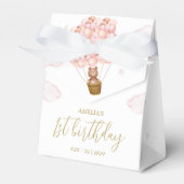 Teddibeer Roze Ballonnen Verjaardagsfeestje Bedankdoosjes (Voorkant Zijde)