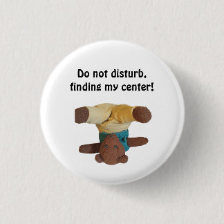 Teddibeer staand op zijn hoofd ronde button 3,2 cm
