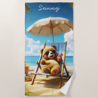 Teddy at the Beach - Serviettes d'ours pour l'été