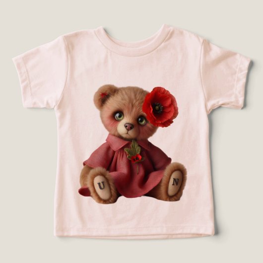 Teddy avec un pavot à carlet (Design Recto)