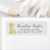 Teddy Baby shower ours Étiquette de adresse gris e (En situation)