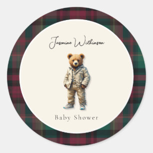  teddy-Baby shower Ronde Sticker