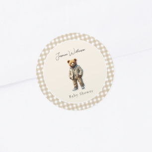  teddy-Baby shower Ronde Sticker