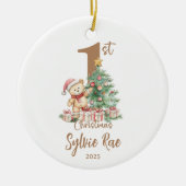 Teddy Baby's eerste kerst Keramisch Ornament (Voorkant)