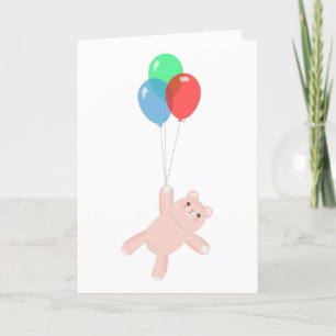 Teddy Ballons Feestdagen Kaart