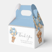 Teddy Balloon Blue Favor Box Bedankdoosjes (Voorkant Zijde)