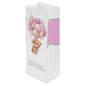 Teddy Barly Wait BABY SHOWER Wijn Cadeautas (Achterkant Gekanteld)