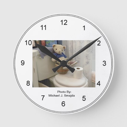 Teddy Bathroom Clock Ronde Klok (Voorkant)