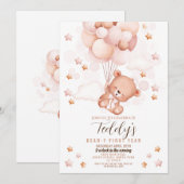 Teddy Bear 1e Verjaardag Beer-y First Boys Neutral Kaart (Voorkant / Achterkant)