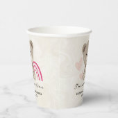 Teddy Bear 1e verjaardag Roze papierbekertjes Papieren Bekers (Rechts)