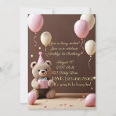 Teddy Bear 1er anniversaire Invitation pour garçon (Devant)