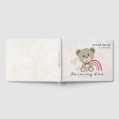Teddy Bear 1er Anniversaire Livre d'Invité rose (Complet)
