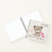 Teddy Bear 1er Anniversaire Pink Guestbook Carnet (Intérieur)