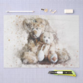 Teddy Bear 23 Waterverf Ontkoppeling 15 x 20 Tissuepapier (Craft)