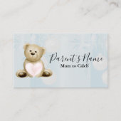 Teddy Bear 2 & Hearts Carte de visite (Devant)
