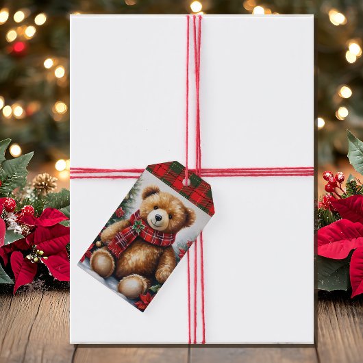 Teddy Bear Add Names Christmas Cadeaulabel