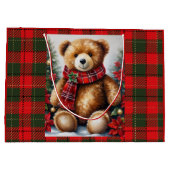 Teddy Bear Add Names Cute Christmas Groot Cadeauzakje (Achterkant)