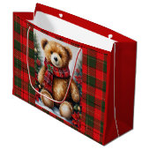 Teddy Bear Add Names Cute Christmas Groot Cadeauzakje (Voorkant Gekanteld)