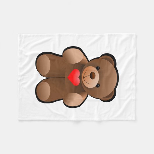 Teddy Bear Afbeelding Fleece Deken (Voorkant (Horizontaal))