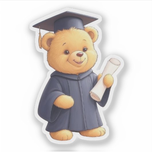 Teddy Bear-Afstuderen Sticker (Voorkant)