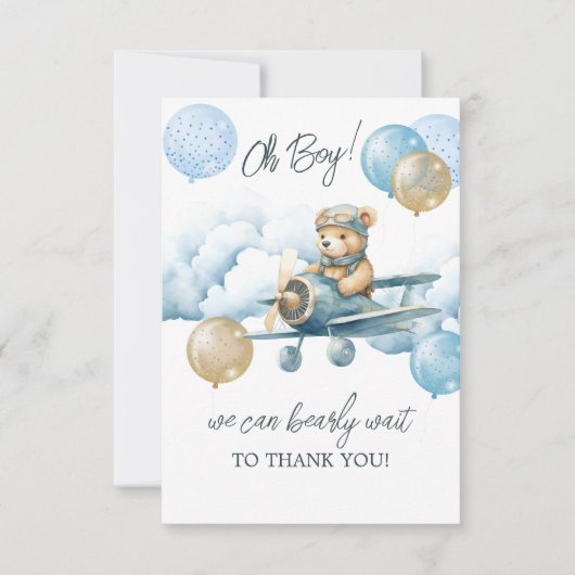 Teddy Bear Air Plane Balloon Merci (Devant)