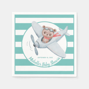 Teddy Bear Airplane Baby shower Genderneutraal Servet