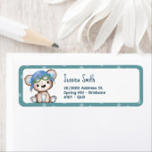 Teddy Bear Airplane Birthday Etiket (Insitu)