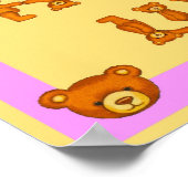 Teddy Bear Alphabet Letters Poster~ABCs Lichtroze Poster (Hoek)