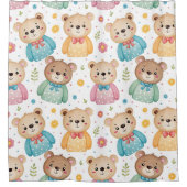 Teddy bear and flowers douchegordijn (Voorkant)