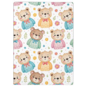 Teddy bear and flowers klembord (Achterkant)