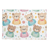 Teddy bear and flowers kussensloop (Achterkant)