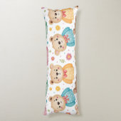 Teddy bear and flowers lichaamskussen (Achterkant (Verticaal))