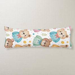 Teddy bear and flowers lichaamskussen