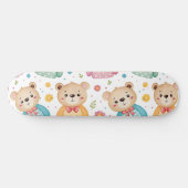 Teddy bear and flowers skateboard (Horizontaal)
