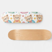 Teddy bear and flowers skateboard (Horizontaal)