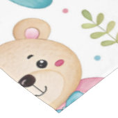 Teddy bear and flowers tafelkleed (Gekanteld)