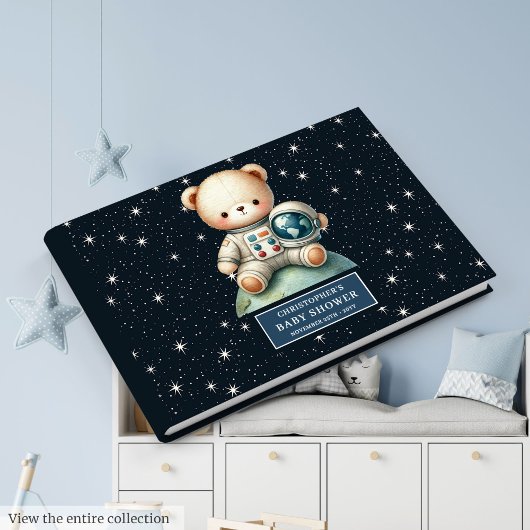 Teddy Bear Astronaut Baby shower Invité Livre des 
