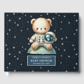Teddy Bear Astronaut Baby shower Invité Livre des  (Recto)