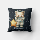Teddy Bear Astronaut Coussin Baby Boy Nursery Déco (Verso)