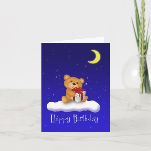Teddy Bear avec cadeau - Bonne carte d'anniversair (Devant)
